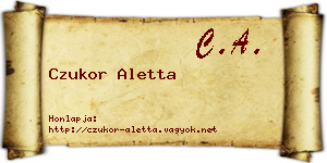 Czukor Aletta névjegykártya